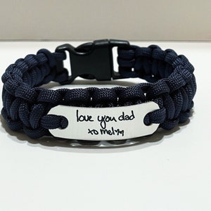 Dad bracelet, Personalized handwriting bracelet for men, Bracelet for men, Father’s Day gift, Sentimental gift, 550 paracord