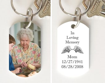 Loss of loved one In Loving Memory Memorial photo keychain, Picture keychain, Sympathy gift, Bereavement gift for men