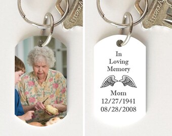 Loss of loved one In Loving Memory Memorial photo keychain, Picture keychain, Sympathy gift, Bereavement gift for men