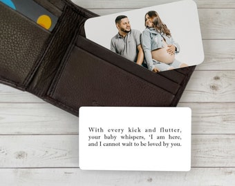 Expecting Dad wallet card personalized with photo and text, Ultrasound gift for Father's Day