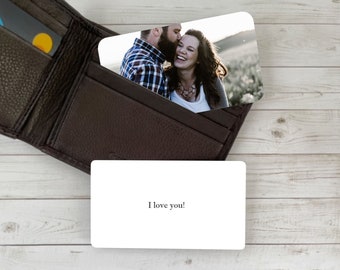 Personalized Metal Wallet Card with Photo - Custom Message Wallet Card with Picture Anniversary Gift for Husband or Boyfriend