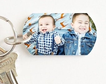 Photo keychain for Dad, Picture keychain Daddy on Father's Day with custom message on back - New Dad gift - Birthday gift for Dad