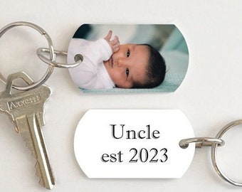 Uncle keychain from niece or nephew, Uncle gift idea, Custom picture keychain, Personalized keychain, Photo keychain