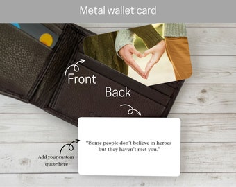 Metal Wallet card with photo and personalized love note, Anniversary keepsake, Wallet Insert, Custom boyfriend gift, Husband gift