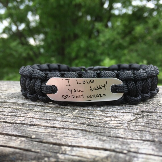 Custom handwriting bracelet for Dad Personalized gift from