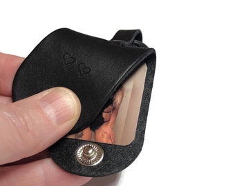 Sexy wedding gift for him, Leather keychain with photo for Husband or Boyfriend, Personalized Anniversary gift for men