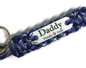 Dad keychain, Dad gifts, Father's Day gift, Paracord keychain, Sentimental gift for him, Handmade keychain