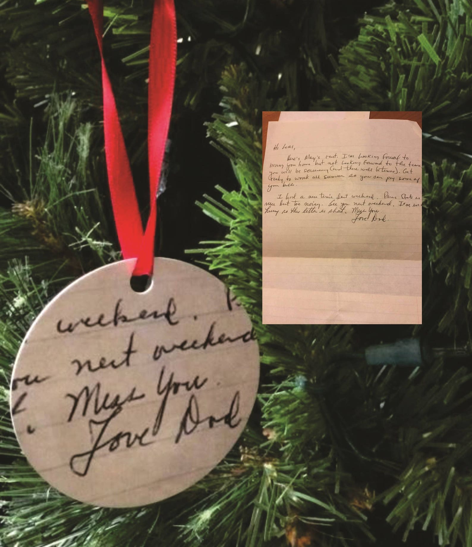 Personalized Christmas ornament with actual writing or Etsy