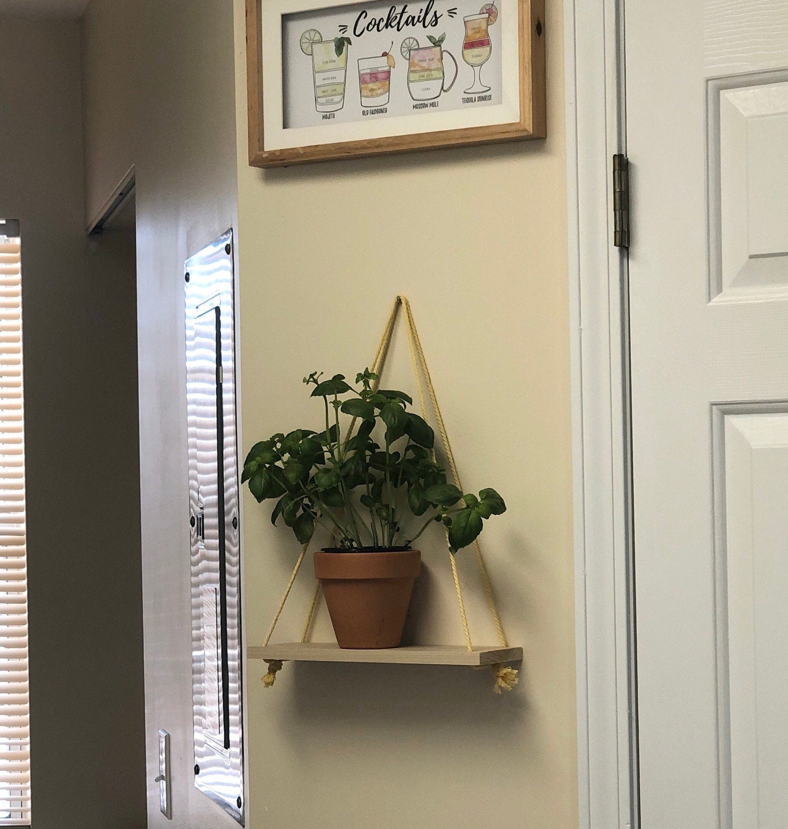 12 Long Narrow Hanging Wood Shelf Wood Wall Shelf for Small Etsy