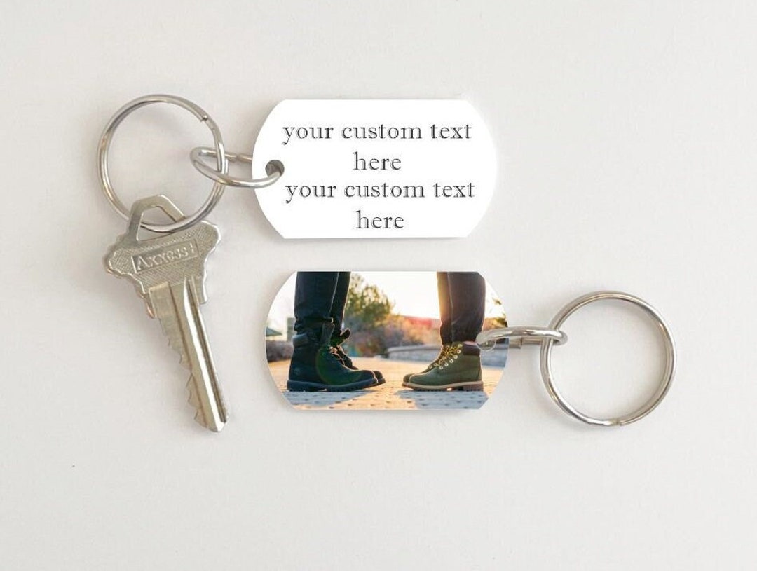 Custom Keychain With Text and Photo Option, Personalized Keychain ...