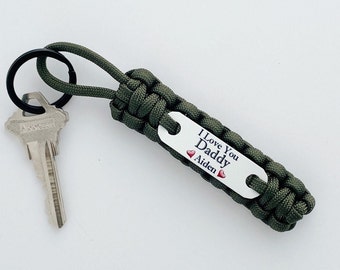 Paracord Keychain for Dad Personalized, Customized Car Accessories for Dad