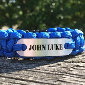 Kids Personalized Paracord Name Bracelet - Cobra Weave Rope Bracelet
