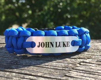 Personalized Name Paracord Bracelet – Cobra Weave Boys Jewelry