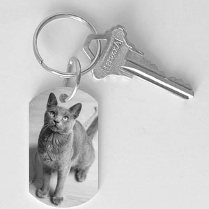 Llavero con imagen de perro, regalo para dueño de mascota, llavero con foto de gato o perro personalizable, llavero con etiqueta de perro de una o dos caras imagen 3