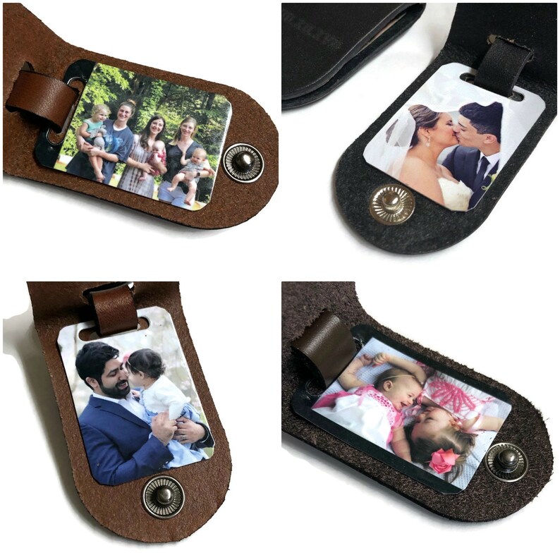Leather keychain with picture Choice of Celtic knot style and leather color