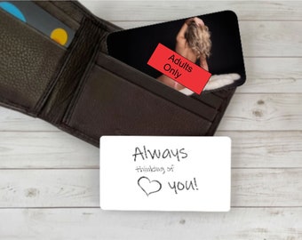 Personalized wallet card for men who have everything - Naughty wallet card for him - Metal photo card - Boyfriend wallet card, Picture card