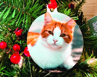 Cat ornament | Christmas ornament | Picture ornament - Shatterproof & waterproof ornament