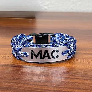 Boys Paracord Name Bracelet: Custom Kids Teen Rope Bracelet