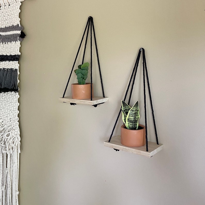 2 Mini Wood Shelves Small Space Home Decor Set of 6 Etsy