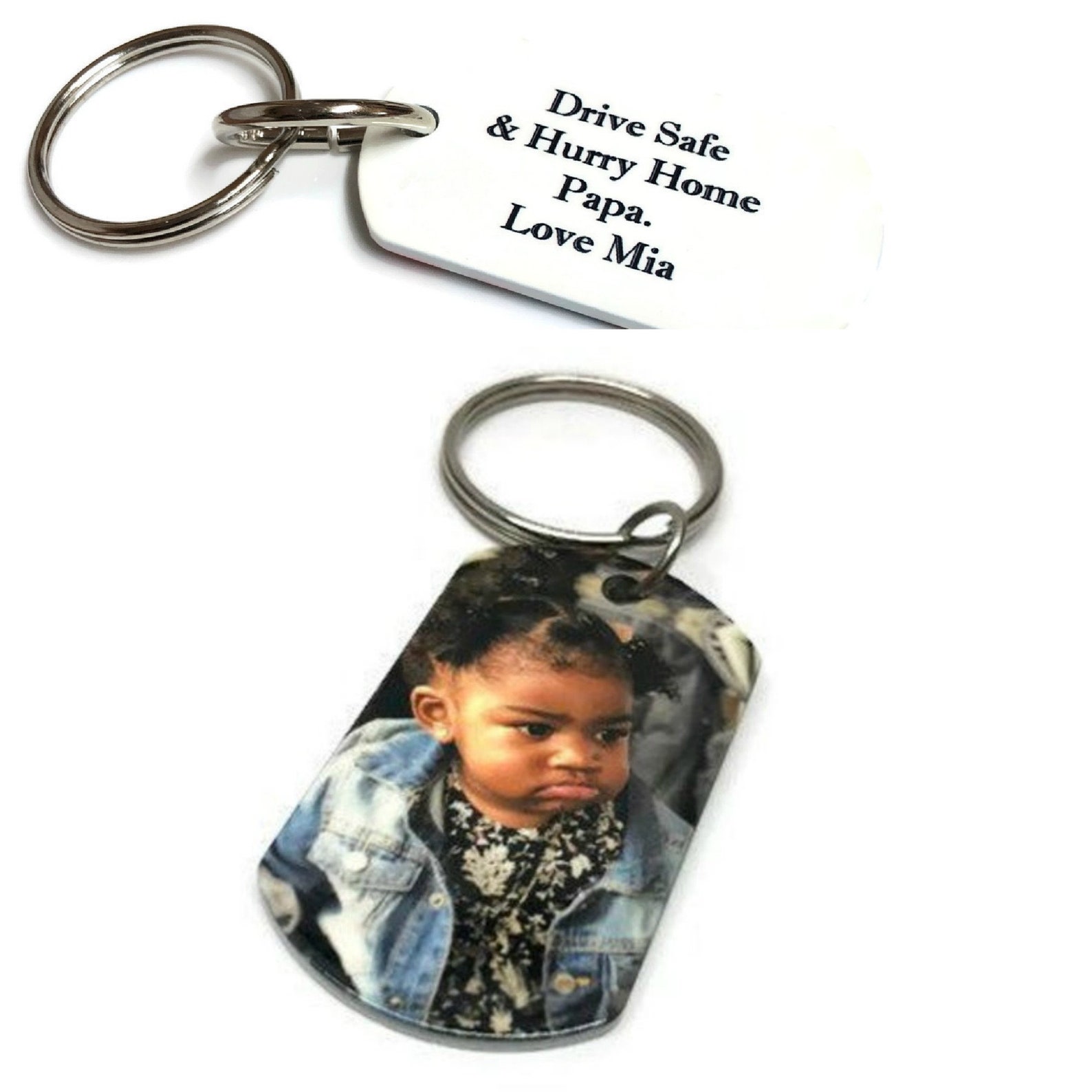 Drive Safe Daddy Keychain Personalize This 2 Sided Etsy