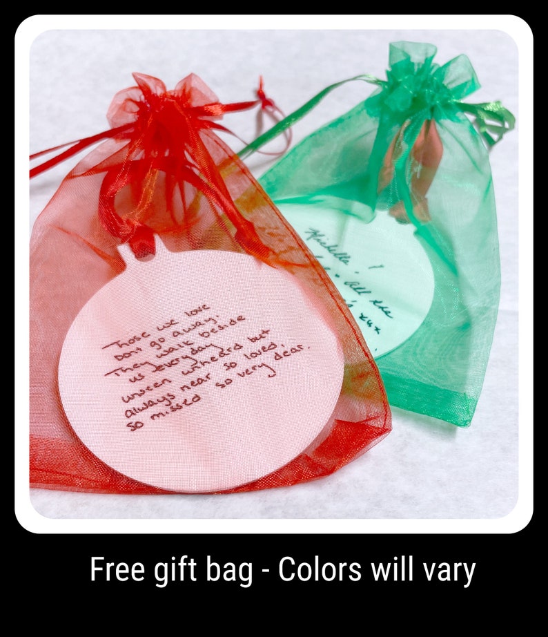 Keepsake Handwriting Ornament With Photo Loss of Loved One Etsy