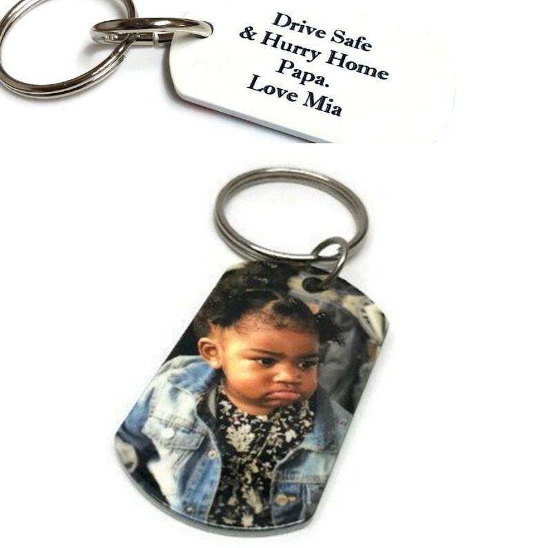 Drive Safe Daddy Keychain Picture Keychain for Dad Photo Keychain, Dog
