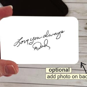 Personalized Memorial Wallet Card: Photo & Handwriting Keepsake for men or women