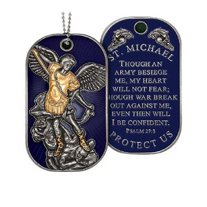 St. Michael Military Dog Tag Necklace - Coast Guard
