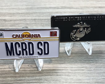 United States Marine Corps MCRD SAN DIEGO License Plate Challenge Coin