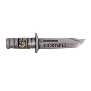 Abrecartas/moneda de desafío del Cuerpo de Marines de EE. UU. con la insignia K-Bar