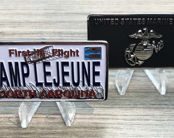United States Marine Corps CAMP LEJEUNE  License Plate Challenge Coin
