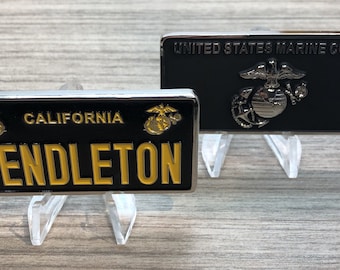 United States Marine Corps CAMP PENDLETON License Plate Challenge Coin