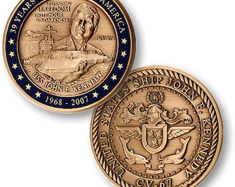 USS John F Kennedy Retirement Coin Challenge Coin
