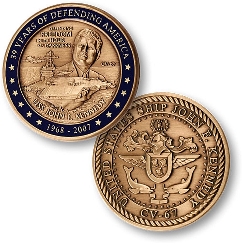 USS John F Kennedy Retirement Coin Challenge Coin image 1