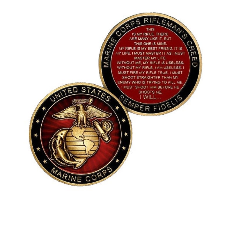 United States Marine Corps Rifleman's Creed Challenge Coin image 1