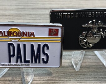 United States Marine Corps  29 PALMS  License Plate Challenge Coin