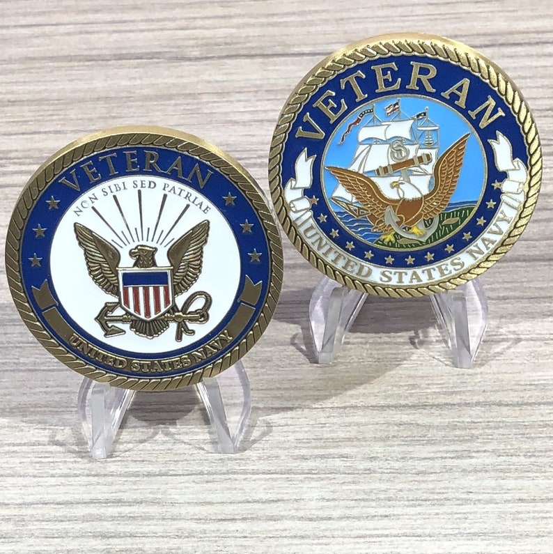 United States Navy VETERAN Challenge Coin Style 2 image 1