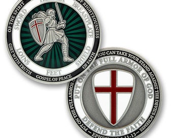 Armor of God Female Warrior Challenge Coin