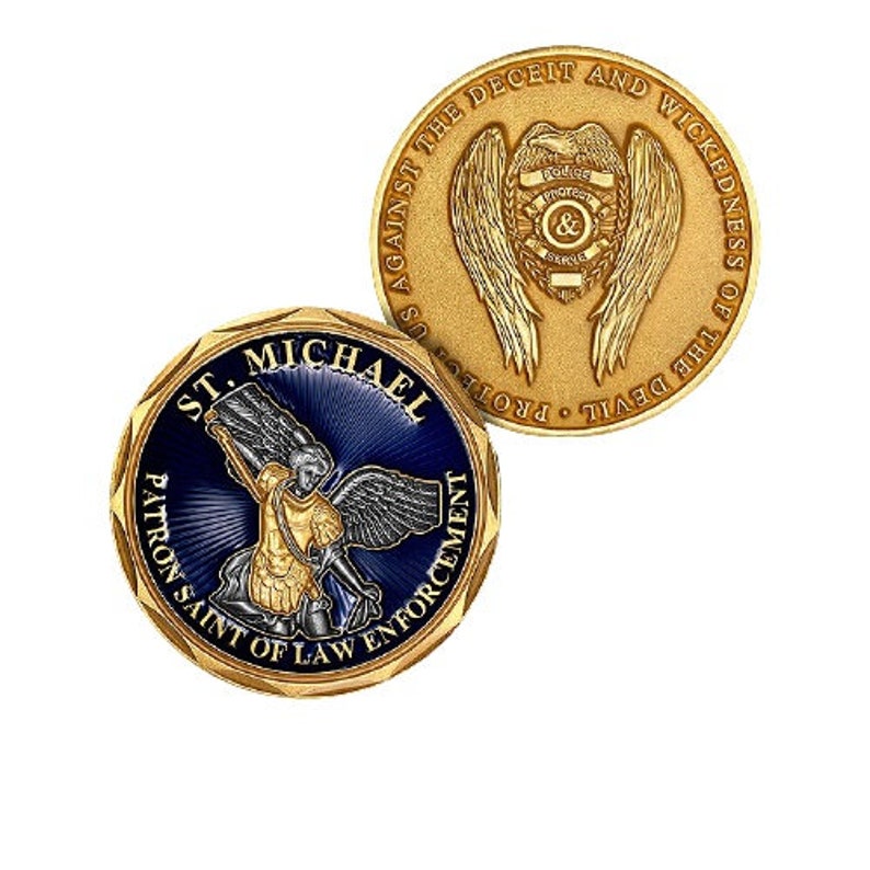 ST MICHAEL Patron Saint of Law Enforcement Challenge Coin Etsy