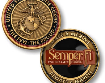 Semper Fi U.S. Marine Corps Challenge Coin