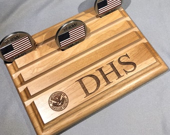 Etched DHS Challenge Coin Display Holds 16 Coins