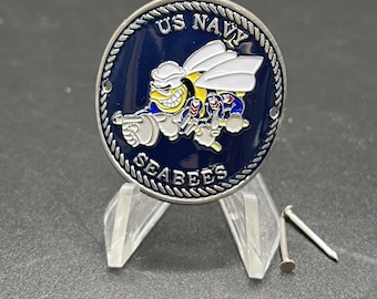 United States Navy Seabees Hiking Stick Medallion