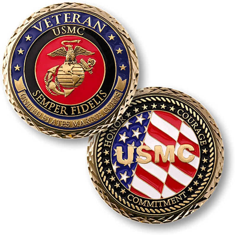 U.S. Marine Corps Veteran Challenge Coin image 1