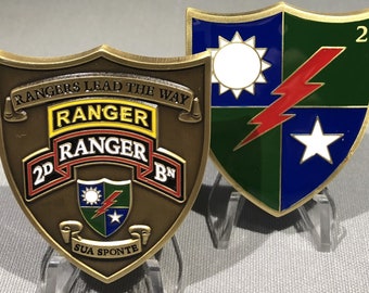 2D Ranger Battalion Shield Challenge Coin