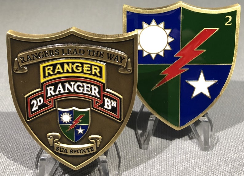 2D Ranger Battalion Shield Challenge Coin image 1