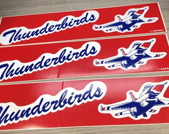 Lot of Three Vintage THUNDERBIRDS Bumper Car Stickers