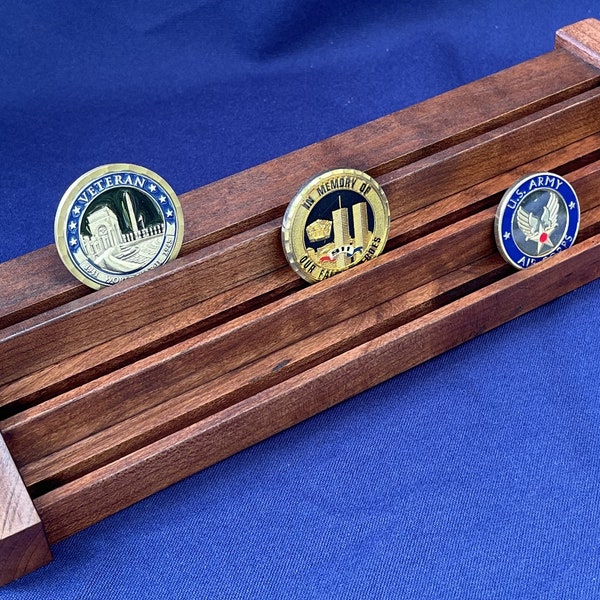 Cherry Challenge Coin Display Holds 15-21 Coins