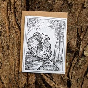 Giant City State Park Rock - Blanco kaart met envelop - Pen en inkt tekening