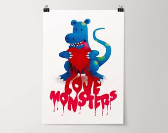Love Monster's – Giclée Print – Unframed