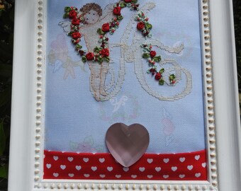 VENDU - Mini broche forme minaudiere broderies point de croix - Le